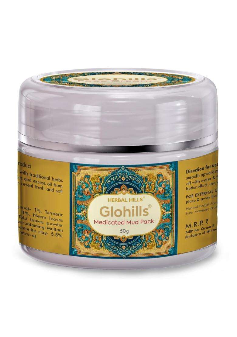 Herbal Hills Glohills Mud Pack (50 Gram (Pack of 5) | Natural Herbal Care - Indya