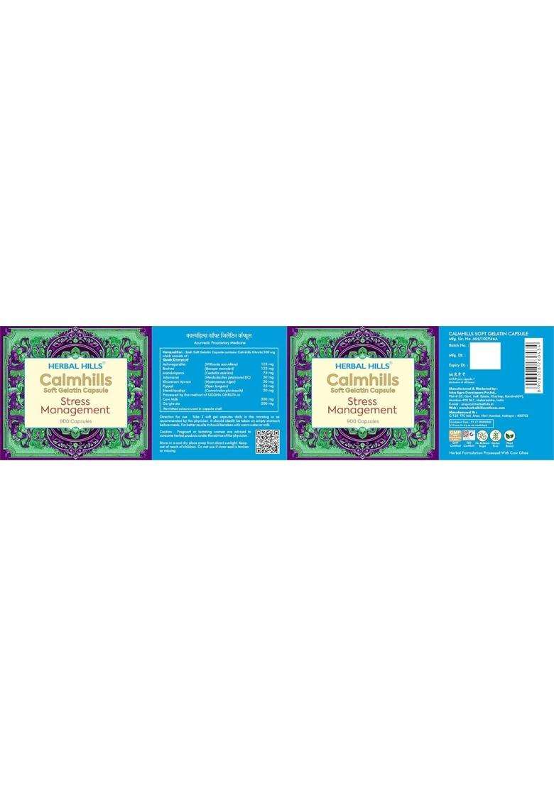Herbal Hills Calmhills Capsules, 900 Count | Natural Herbal Care - Indya