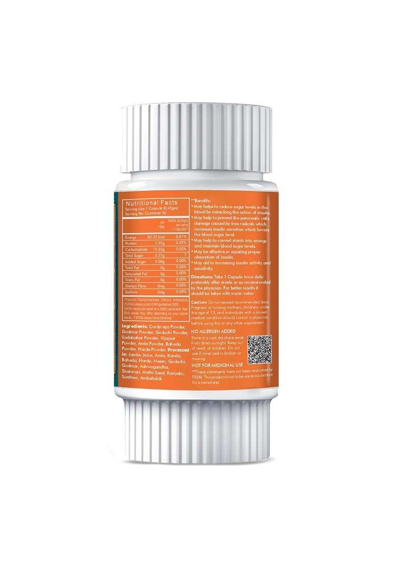 Herbal Hills Diabohills Cordyceps Capsules, 30 Count (Pack of 4) | Natural Herbal Care - Indya