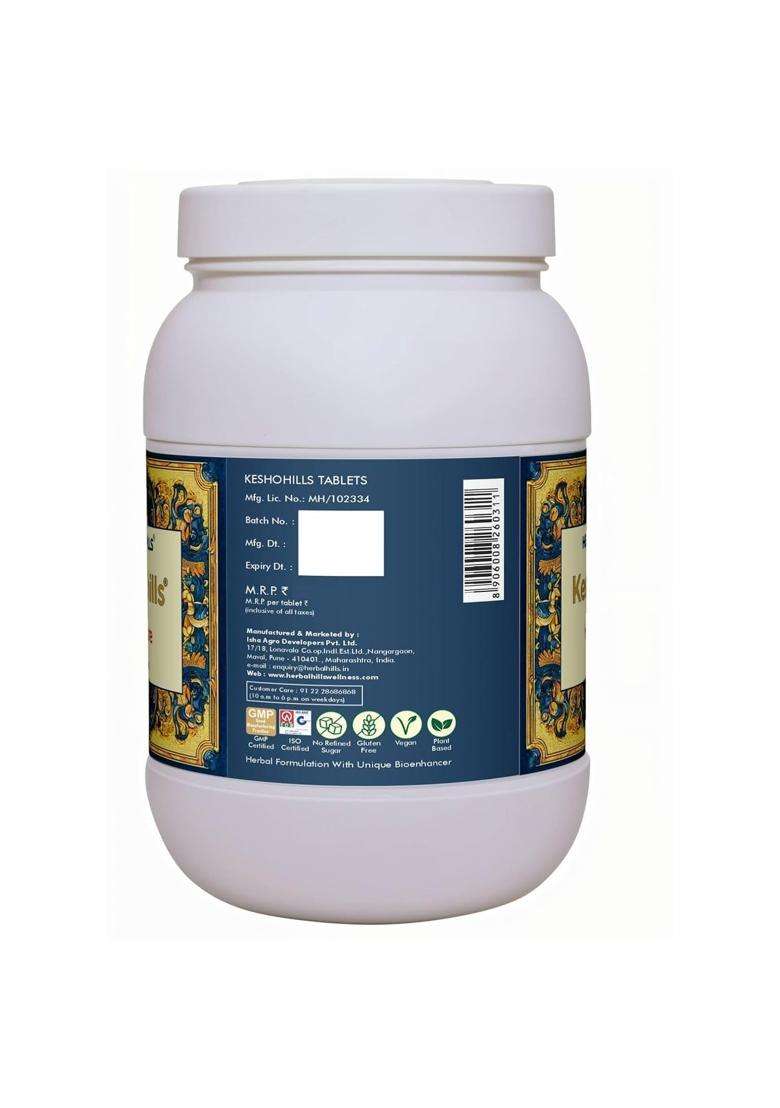 Herbal Hills Keshohills Tablets, 900 Count | Natural Herbal Care - Indya