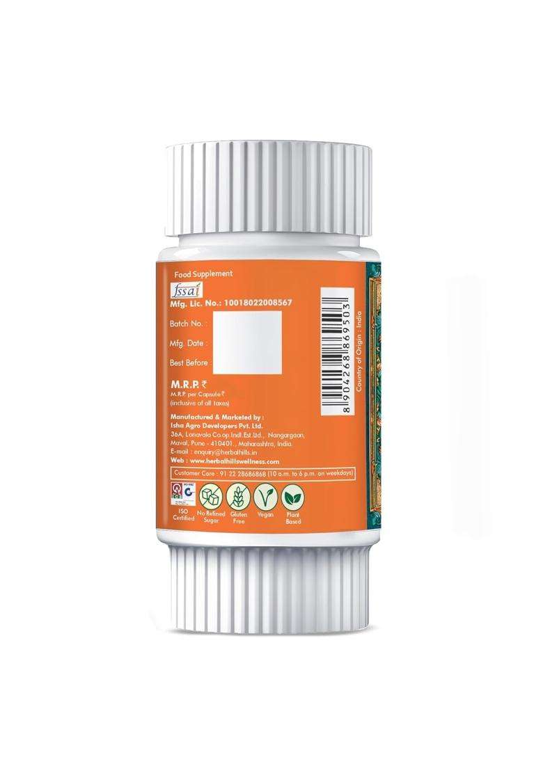 Herbal Hills Diabohills Cordyceps Capsules, 30 Count | Natural Herbal Care - Indya