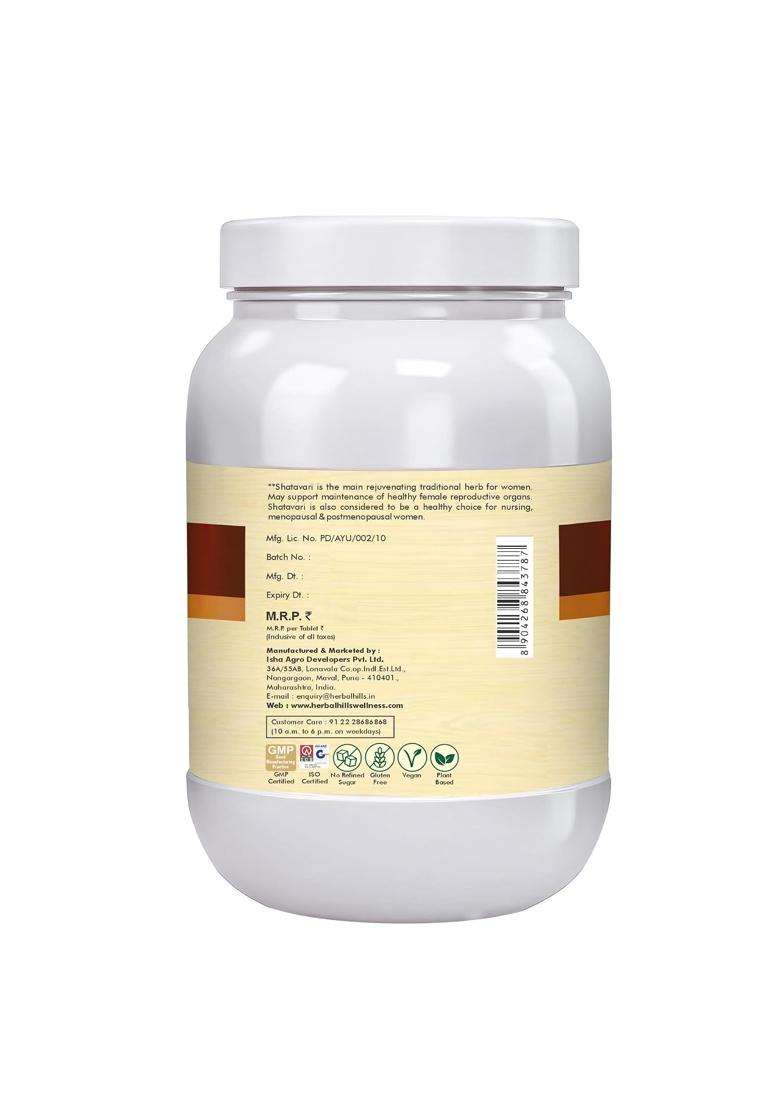 Herbal Hills Shatavari Tablets 700 Count (Pack of 2) | Natural Herbal Care - Indya