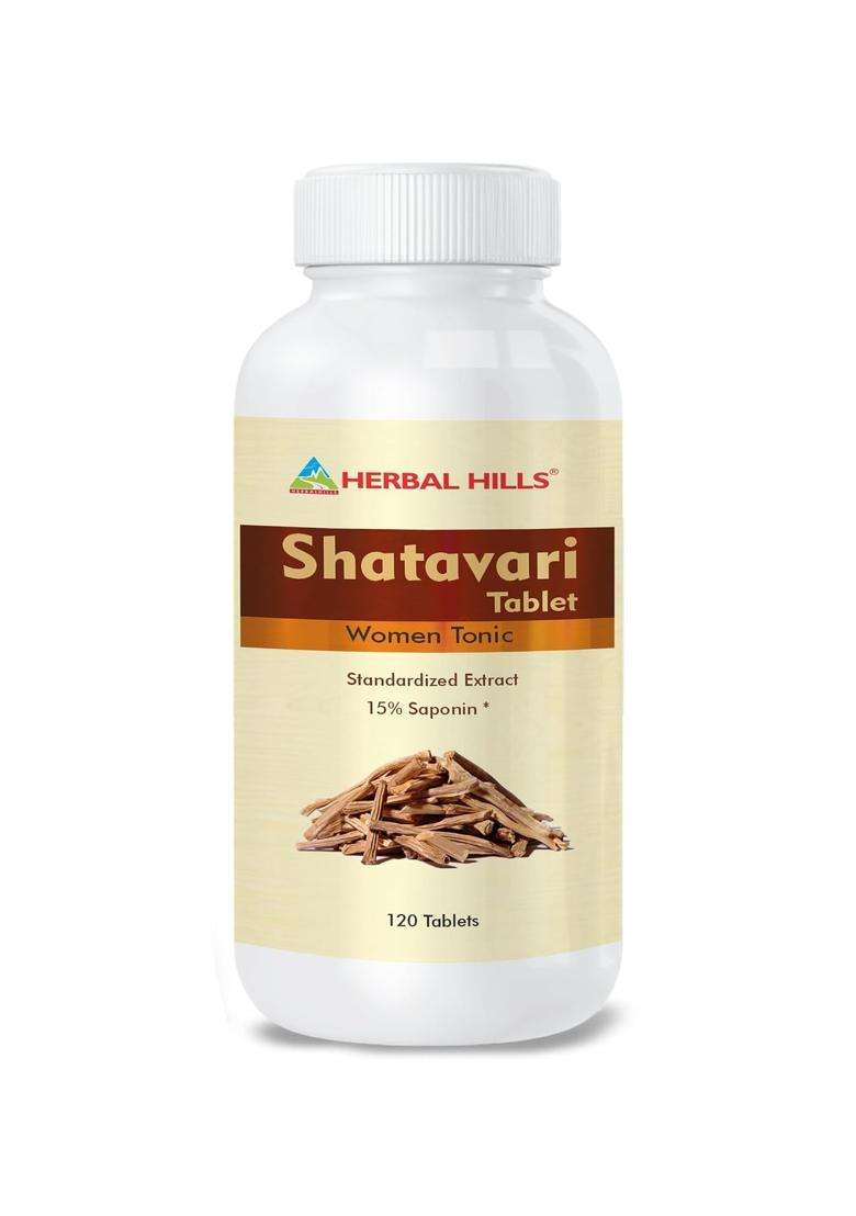 Herbal Hills Shatavari/Stavari Tablets, 120 Count | Natural Herbal Care - Indya