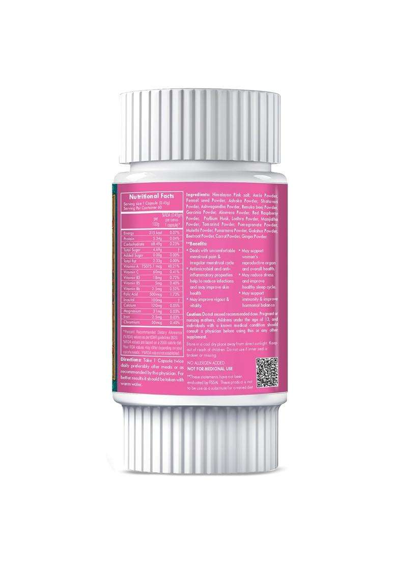 Herbal Hills Her Hormonal Balance Capsules, 60 Count (Pack of 2) | Natural Herbal Care - Indya