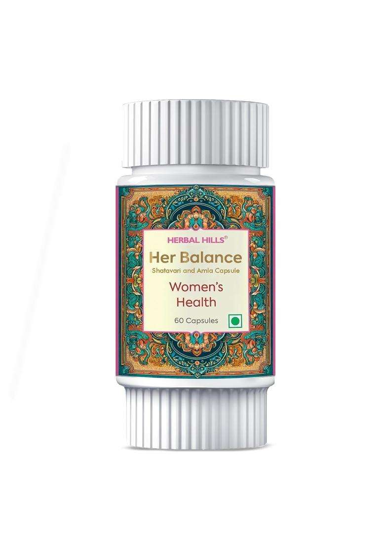 Herbal Hills Her Hormonal Balance Capsules, 60 Count (Pack of 4) | Natural Herbal Care - Indya
