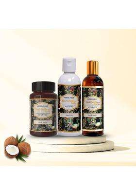 Herbal Hills Keshohills Forte 3-in-1 Hair Care Kit, Ayurvedic Hair Oil, Wash & Mask, Natural Hair Fall Control & Nourishment Combo for Men & Women