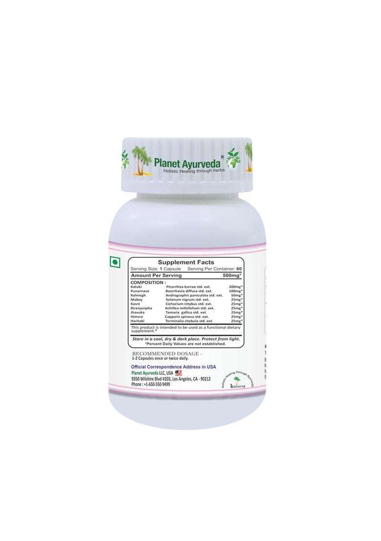 Planet Ayurveda Liver Detox Formula 60 Capsules | Authentic Traditional Formula | Natural Liver Detox Supplement, 60 Capsules - Indya