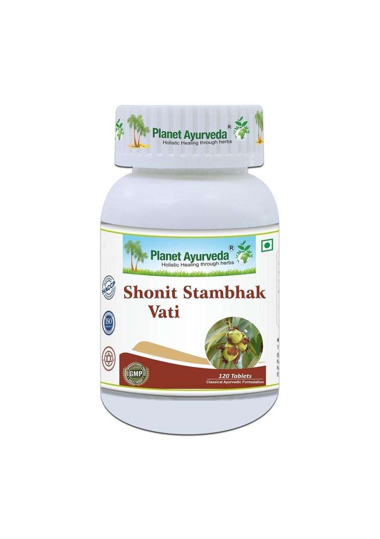 Planet Ayurveda Shonit Stambhak Vati 120 Tablets | Authentic Traditional Formula | 120 Tablets- Supports healthy blood cells - Indya