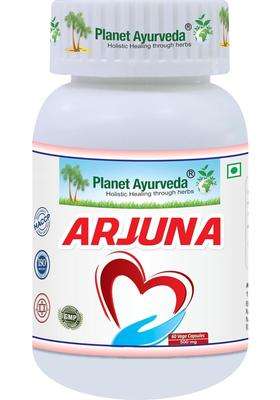 Planet Ayurveda Arjuna Capsules 60 Capsules | Authentic Traditional Formula | Promotes Heart Health | Ayurvedic Formula for Cardiovascular Wellness