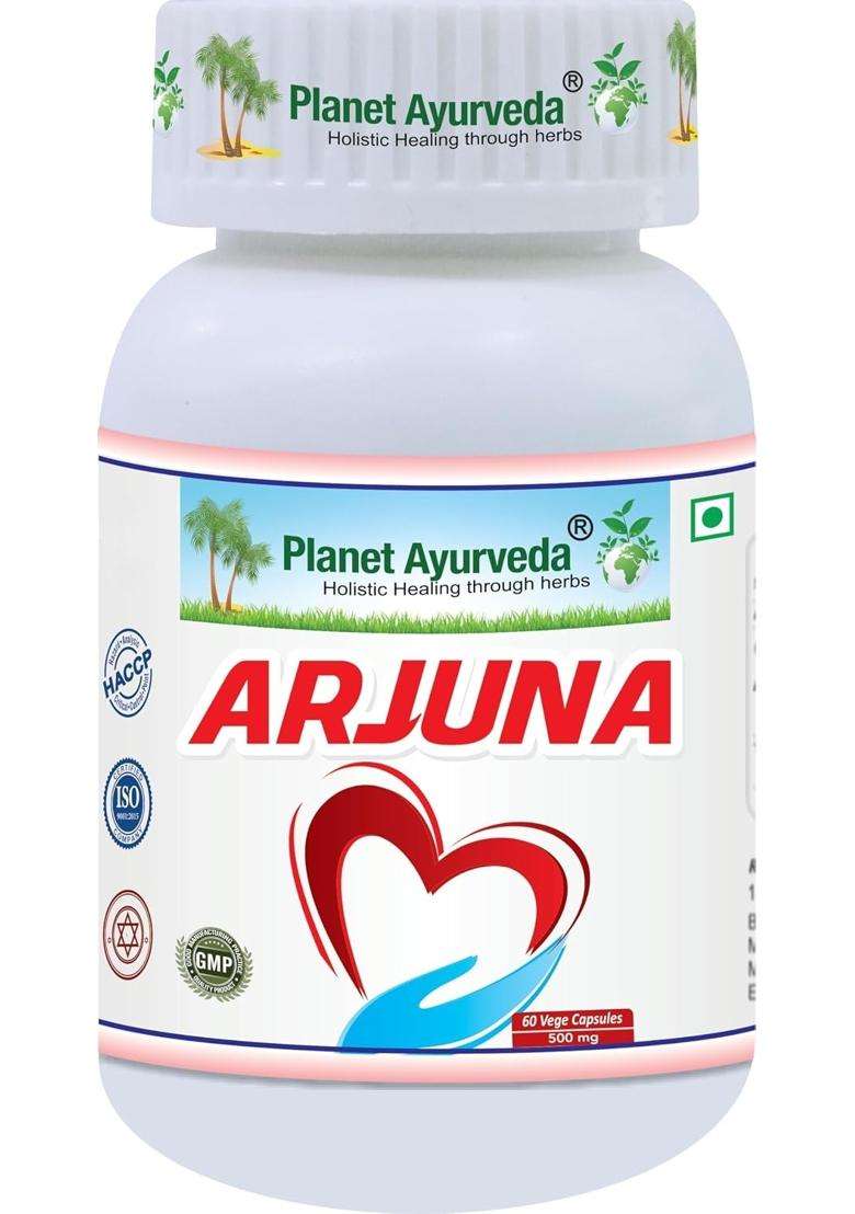 Planet Ayurveda Arjuna Capsules 60 Capsules | Authentic Traditional Formula | Promotes Heart Health | Ayurvedic Formula for Cardiovascular Wellness - Indya