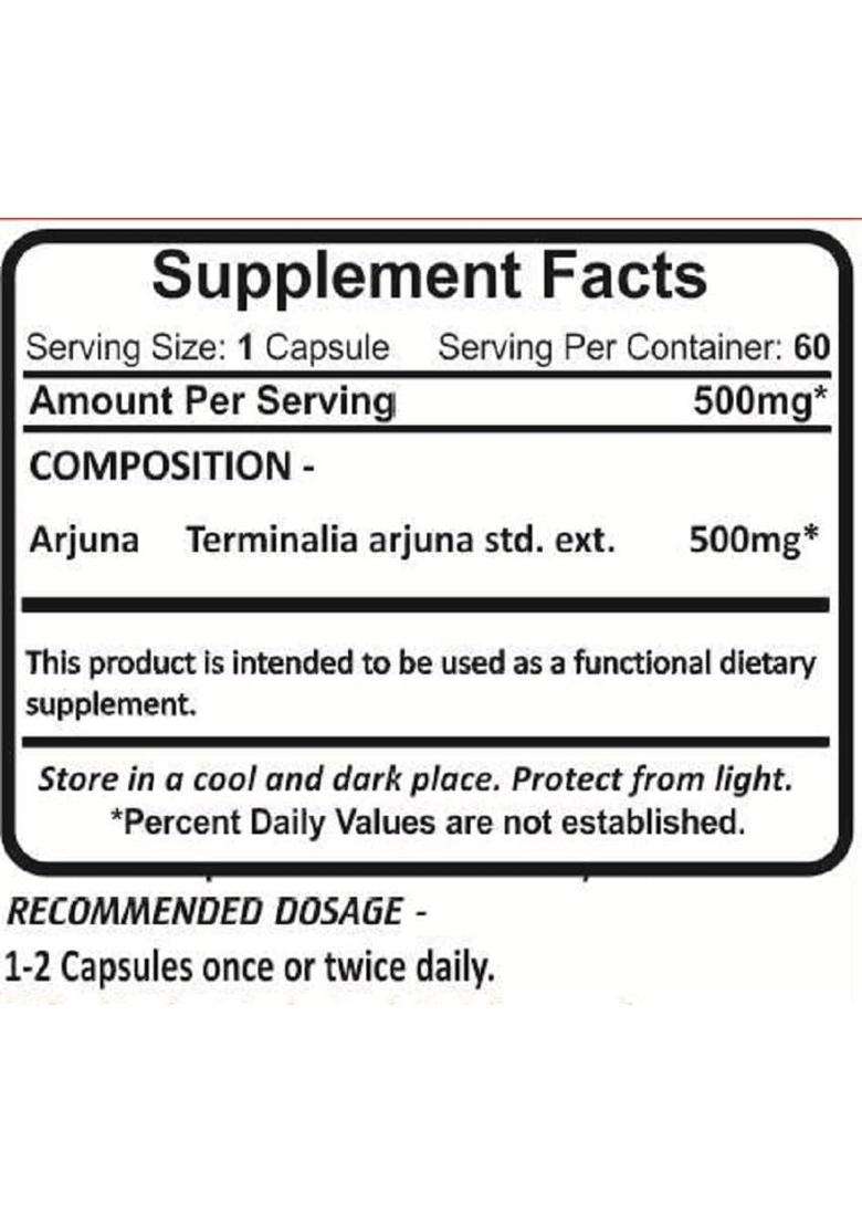 Planet Ayurveda Arjuna Capsules 60 Capsules | Authentic Traditional Formula | Promotes Heart Health | Ayurvedic Formula for Cardiovascular Wellness - Indya