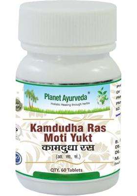 Planet Ayurveda Herbal Supplement- Kamdudha Tablets Moti Yukt 60 Tablets | Authentic Traditional Formula | Natural Pitta Support
