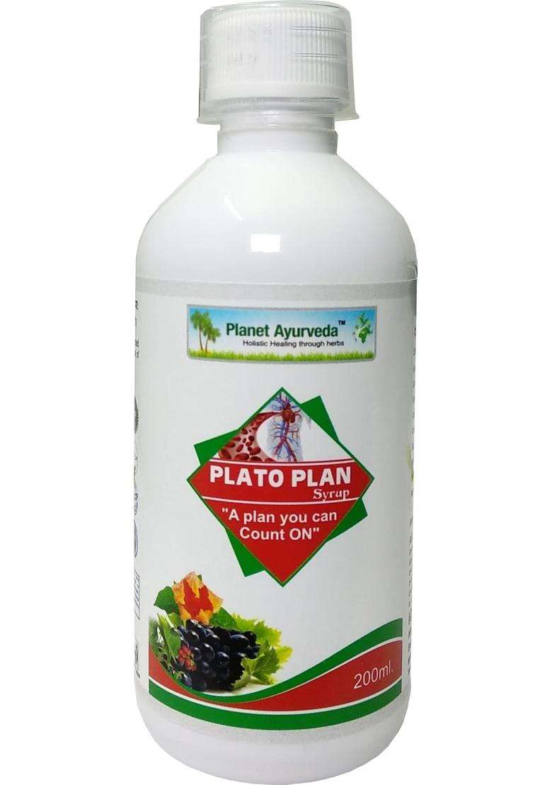 Planet Ayurveda Plato Plan Syrup, 200 ml | Authentic Traditional Formula | Improves Platelet Count - Indya