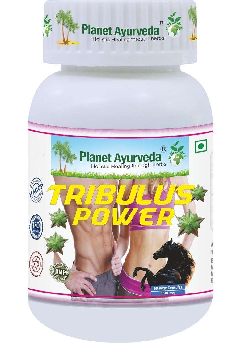 Planet Ayurveda Tribulus Power- Herbal Supplement, 60 Capsules | Authentic Traditional Formula - Indya