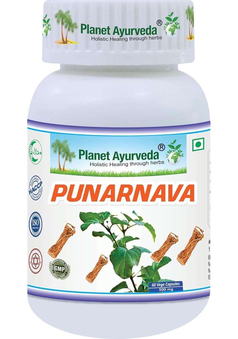 Planet Ayurveda Punarnava Capsules 60 Capsules | Authentic Traditional Formula - Indya