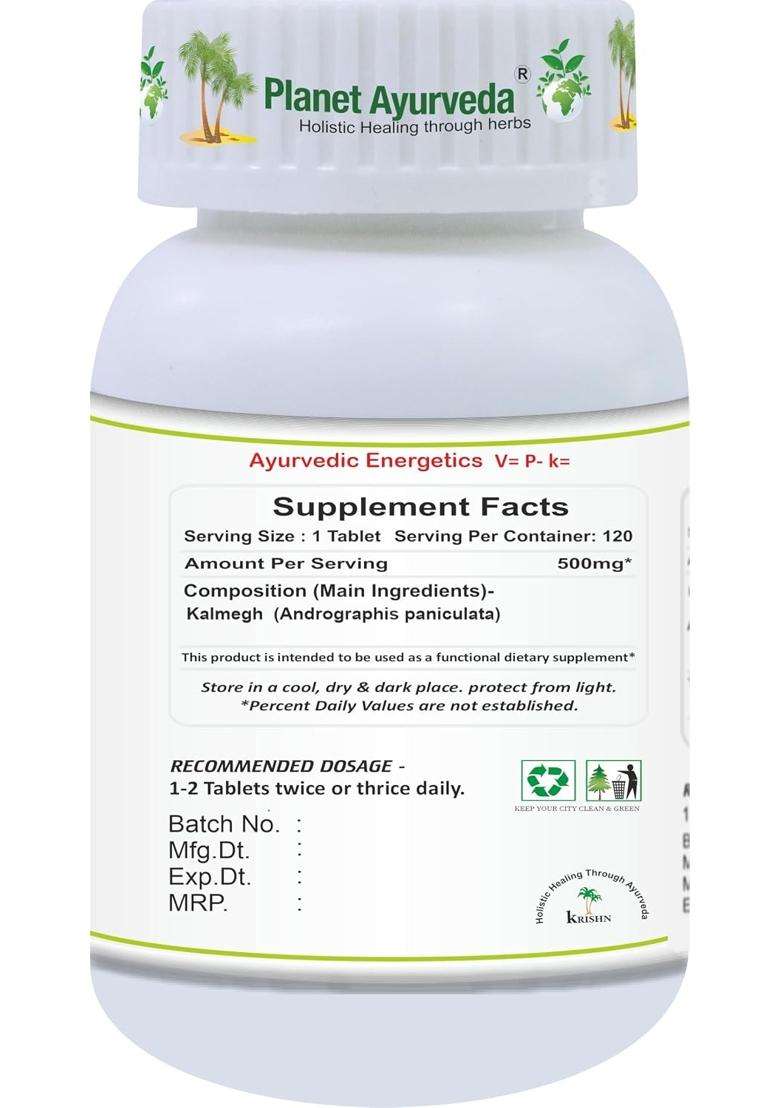 Planet Ayurveda Kalmegh Ghan Vati 120 Tablets | Authentic Traditional Formula - Indya