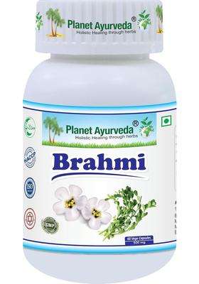 Planet Ayurveda Brahmi Capsules, 60 Capsules,, "A Natural Herbs to calms and relaxes mind" | Authentic Traditional Formula