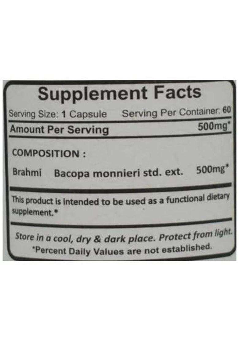 Planet Ayurveda Brahmi Capsules, 60 Capsules,, "A Natural Herbs to calms and relaxes mind" | Authentic Traditional Formula - Indya