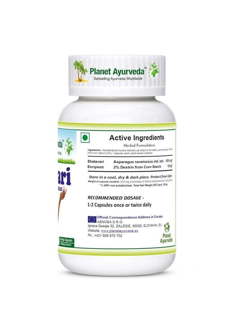 Planet Ayurveda Shatavari Capsules 60 Capsules | Authentic Traditional Formula - Indya
