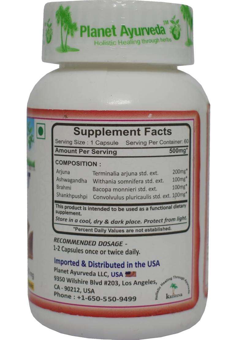 Planet Ayurveda Total Heart Support Capsules, 60 Capsules | Authentic Traditional Formula - Indya