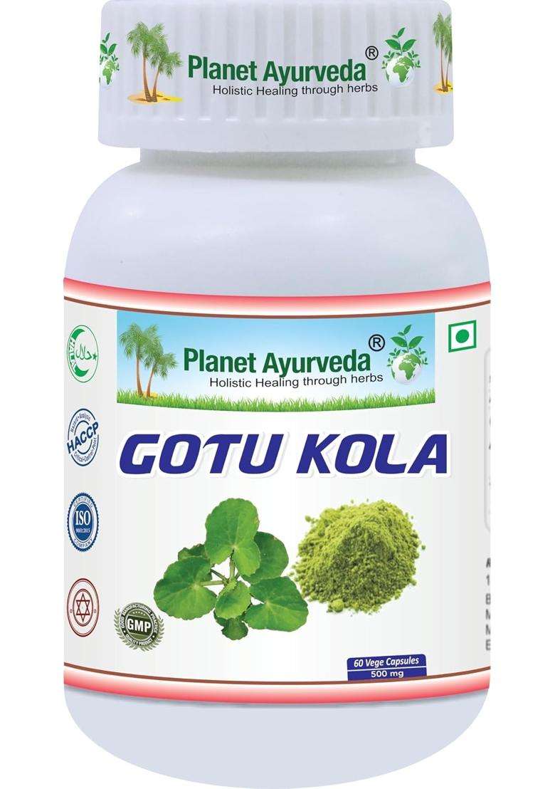 Planet Ayurveda Gotu Kola to Balance all three Dosha 60 Capsules | Authentic Traditional Formula - Indya