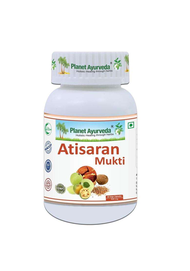 Planet Ayurveda Atisaran Mukti Capsules 60 Capsules | Authentic Traditional Formula | Natural Remedy for Loose Motions, Diarrhea & Weak Digestion - Indya