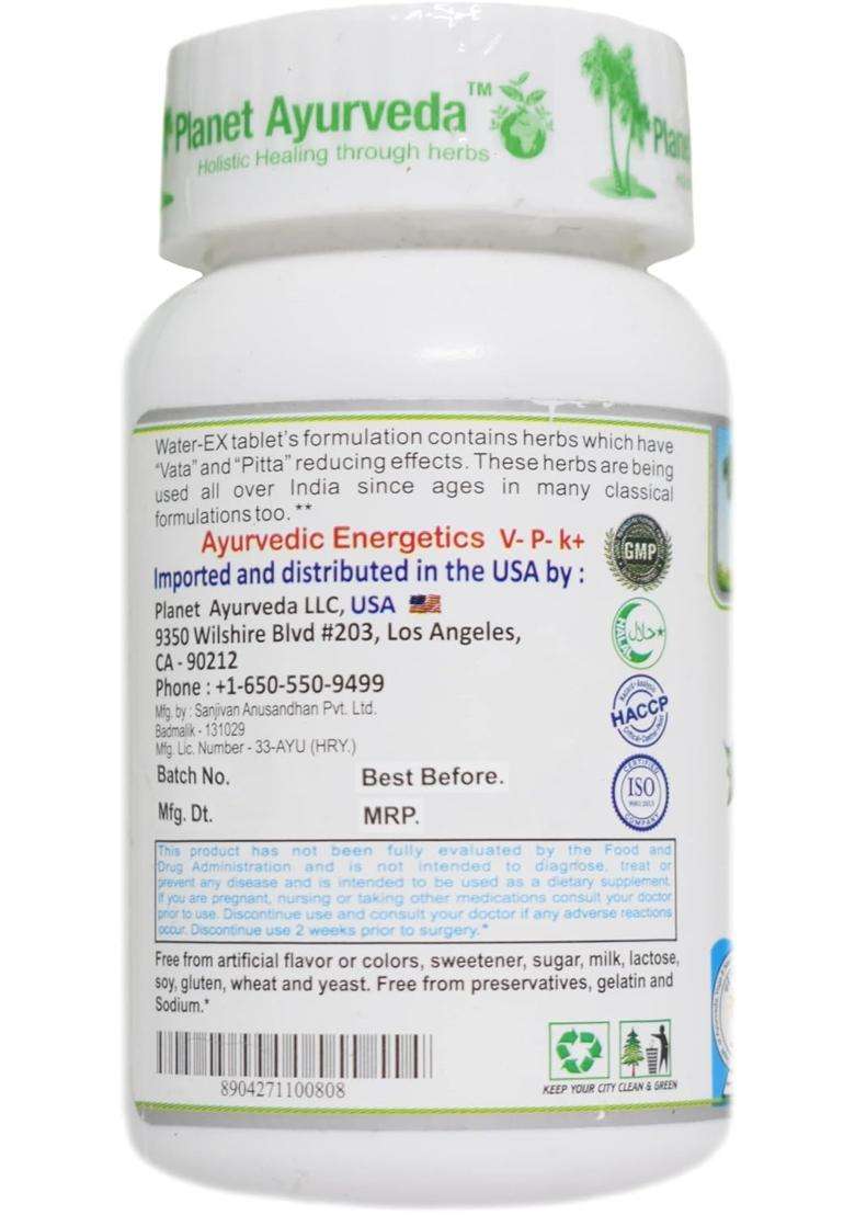 Planet Ayurveda Water-Ex Tablets, 120 Tablets | Authentic Traditional Formula - Indya