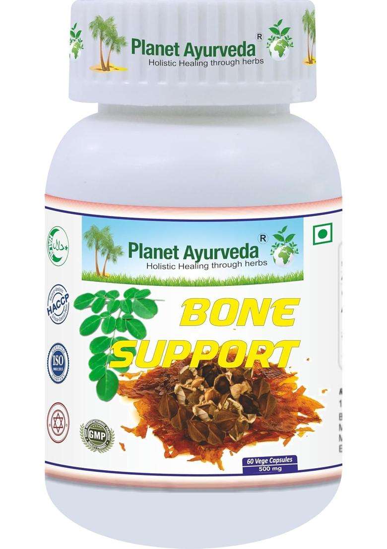 Planet Ayurveda Bone Support Capsules 60 Capsules | Authentic Traditional Formula - Indya