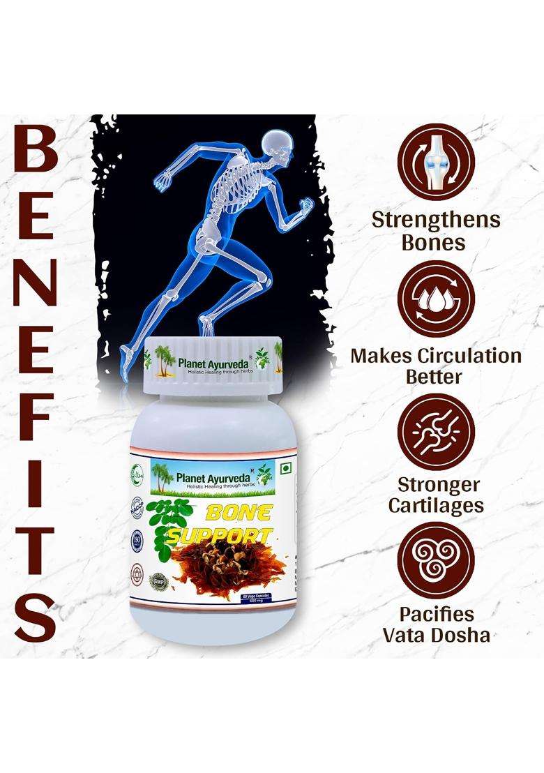 Planet Ayurveda Bone Support Capsules 60 Capsules | Authentic Traditional Formula - Indya
