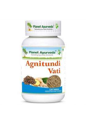 Planet Ayurveda Agnitundi Vati, Ayurvedic Digestive Supplement Tablets, Natural Metabolism Support with Triphala & Panch Lavana, Vegetarian, 120