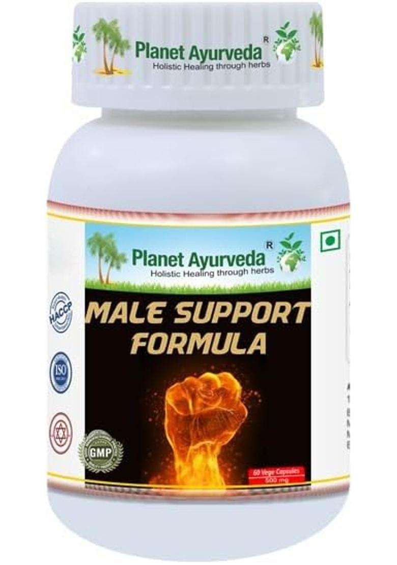 Planet Ayurveda Male Support Formula | Authentic Traditional Formula | 60 Vegetarian Capsules - Indya