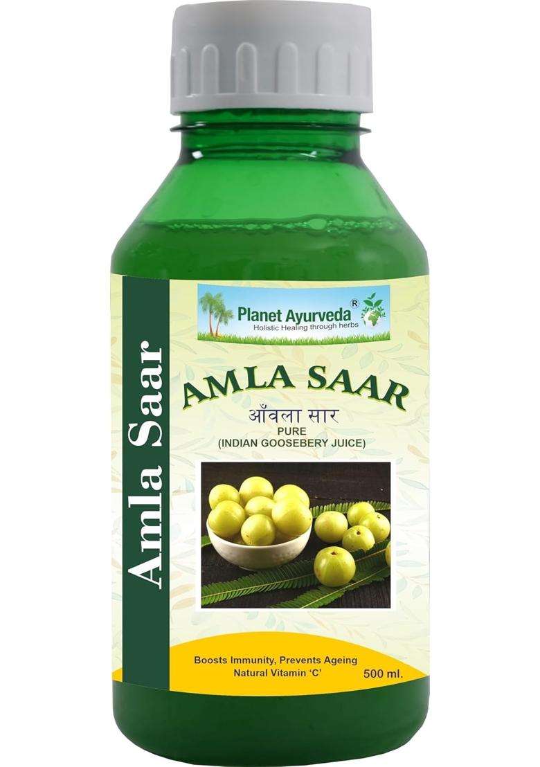 Planet Ayurveda Amla Juice, Cold Pressed, Natural Immune Booster and Digestive Aid, No Added Sugar, 500 ml | Authentic Traditional Formula - Indya