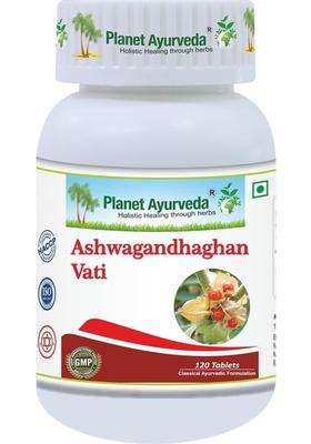 Planet Ayurveda Ashwagandha, 120 Tablets, "General Wellness Tablets", "Stress Relief" | Authentic Traditional Formula