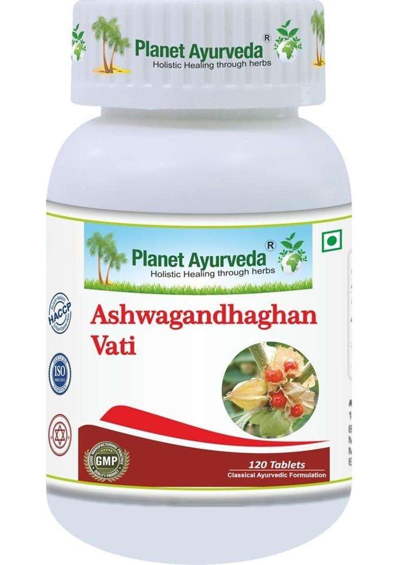 Planet Ayurveda Ashwagandha, 120 Tablets, "General Wellness Tablets", "Stress Relief" | Authentic Traditional Formula - Indya