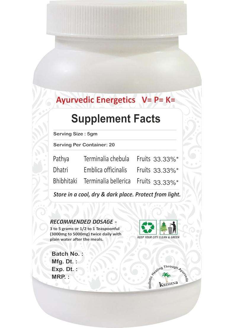 Planet Ayurveda Triphala Powder/Churna 100 g | Authentic Traditional Formula | Amalaki, Bibhitaki & Haritaki | Gut Health Supplement-, 100 g - Indya