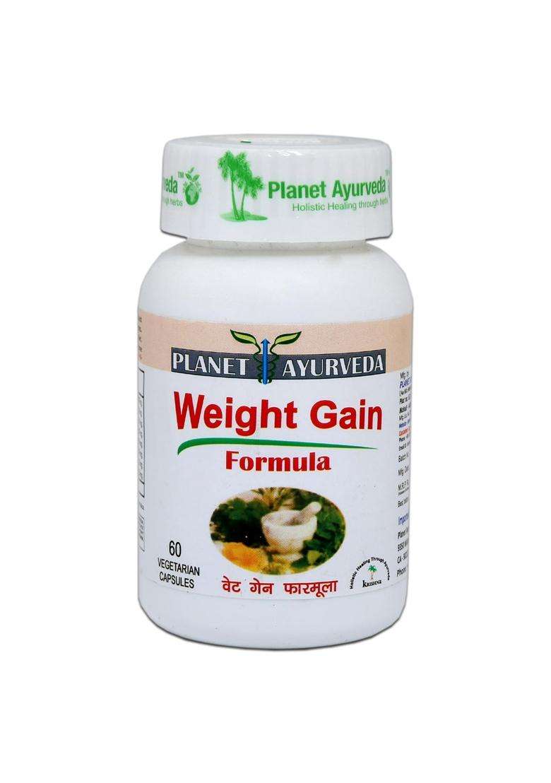 Planet Ayurveda Weight Gain formula Capsules, 60 Capsules, Natural Solution to Increase Weight | Authentic Traditional Formula - Indya