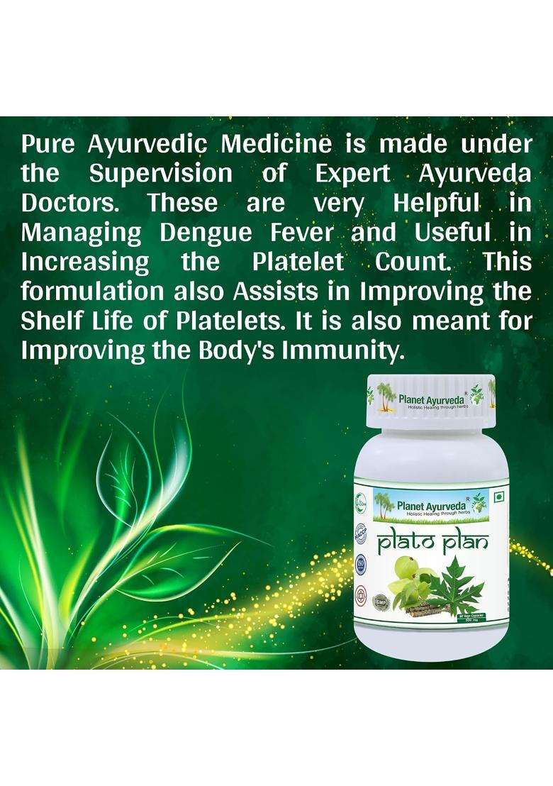 Planet Ayurveda Plato Plan Capsules | Authentic Traditional Formula - Indya