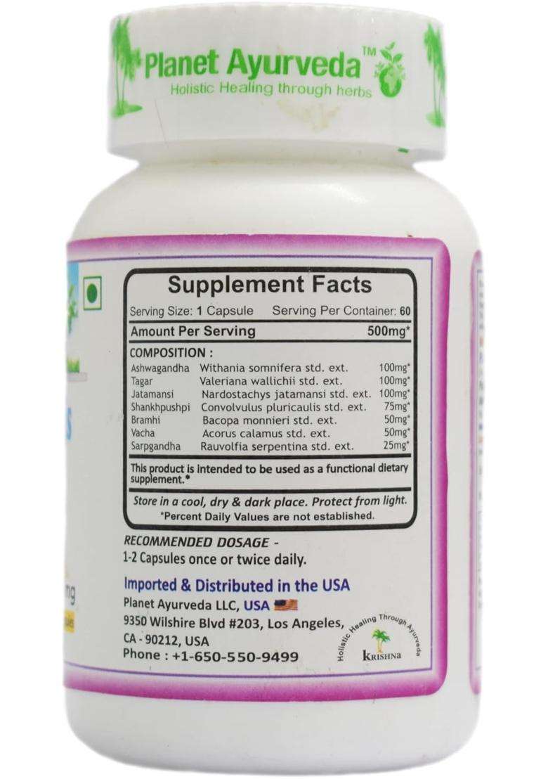Planet Ayurveda Sleep Naturals Capsules 60 Capsules | Authentic Traditional Formula - Indya