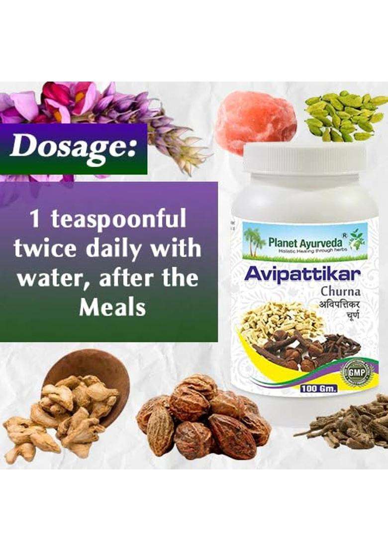 Planet Ayurveda Avipattikar Churna, 100 g, Herbal Supplement for Constipation, Bloating, Acidty and Digestion Support | Authentic Traditional Formula - Indya