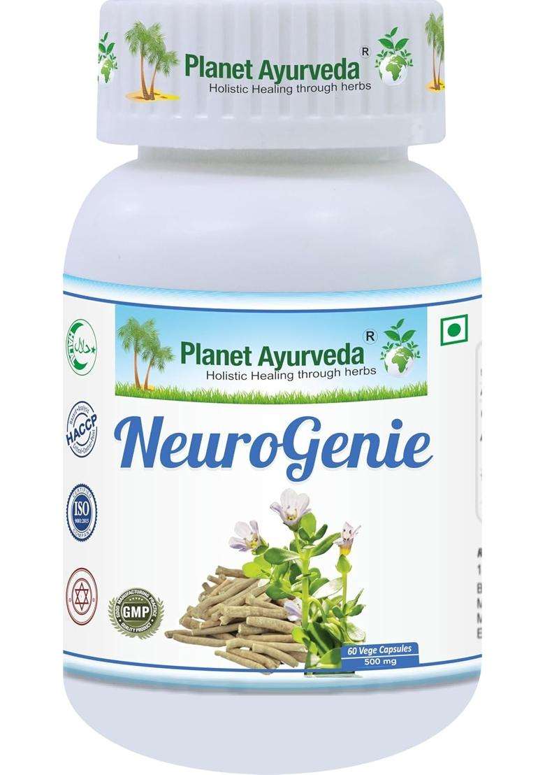 Planet Ayurveda Neurogenie Capsules 60 Capsules | Authentic Traditional Formula - Indya