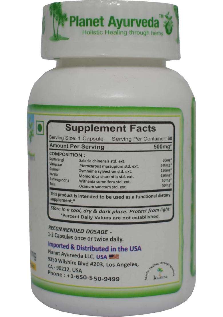 Planet Ayurveda DiaBeta Plus for Diabetes (60 Capsules | Authentic Traditional Formula - Indya