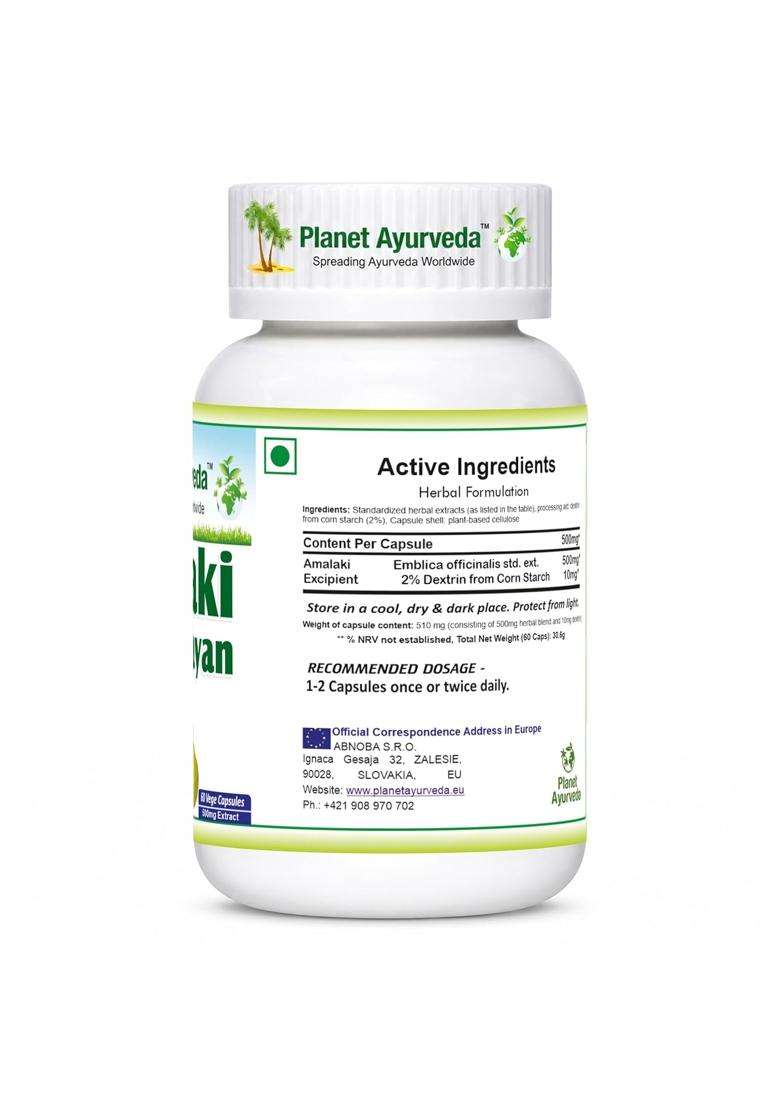 Planet Ayurveda Amalaki Rasayan Capsules 60 Veg Capsules | Authentic Traditional Formula | Pure Amla-Based Herbal Supplement - Indya