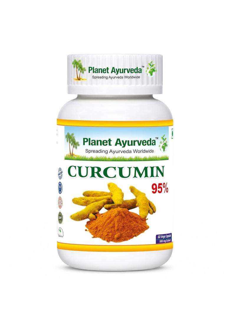 Planet Ayurveda Curcumin 95% Capsules, Herbal Supplement 60 Capsules | Authentic Traditional Formula - Indya