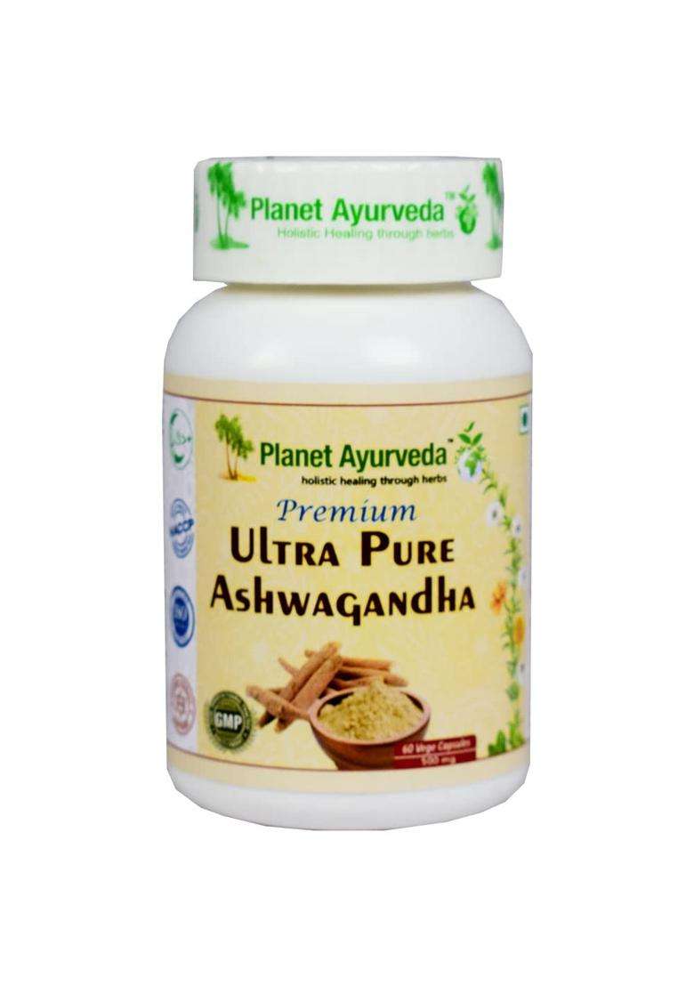 Planet Ayurveda Premium Ultra Pure Ashwagandha Capsules, (100% Natural Product) | Authentic Traditional Formula - Indya