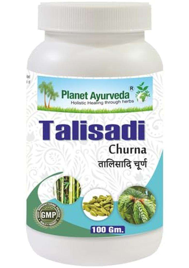 Planet Ayurveda Herbal Supplement Talisadi Churna Powder for Respiratory Health, 100g | Authentic Traditional Formula - Indya