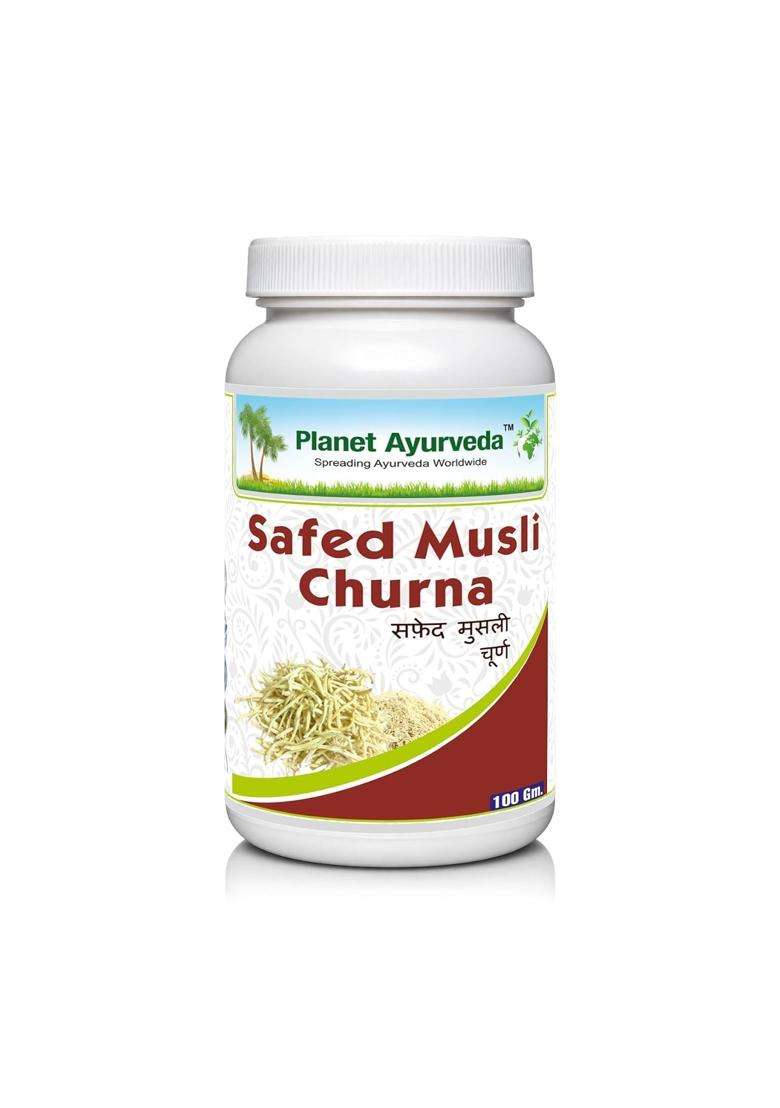 Planet Ayurveda Safed Musli Churna 100 g | Authentic Traditional Formula | Natural Vitality & Strength Booster, 100g - Indya