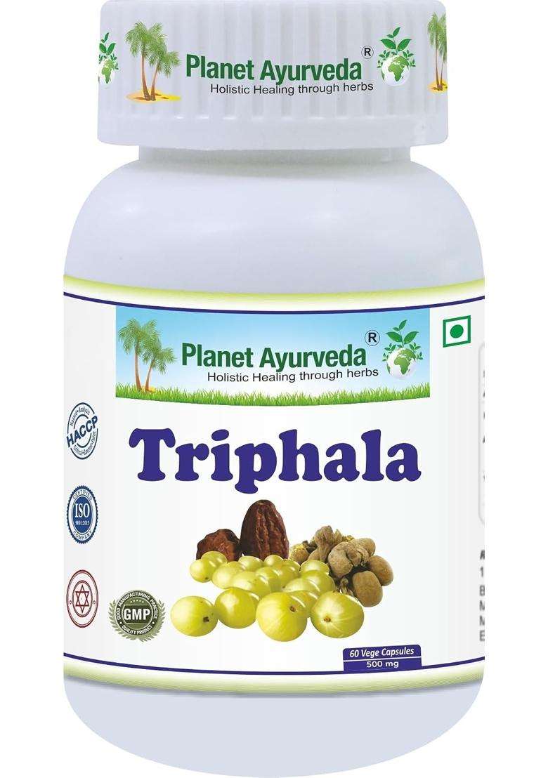 Planet Ayurveda Triphala Capsules, 60 Capsules | Authentic Traditional Formula | Ayurvedic Digestive Support Supplement - Indya