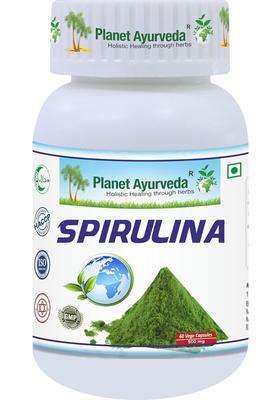 Planet Ayurveda Spirulina Capsules For Men And Women | Authentic Traditional Formula | GreenSuper Food For Weight Management & Immunity Booster