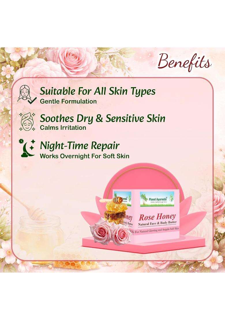 Planet Ayurveda Rose Honey Natural Face & Body Cream- 50 g,, Cream for Healthy Skin & Body | Authentic Traditional Formula - Indya