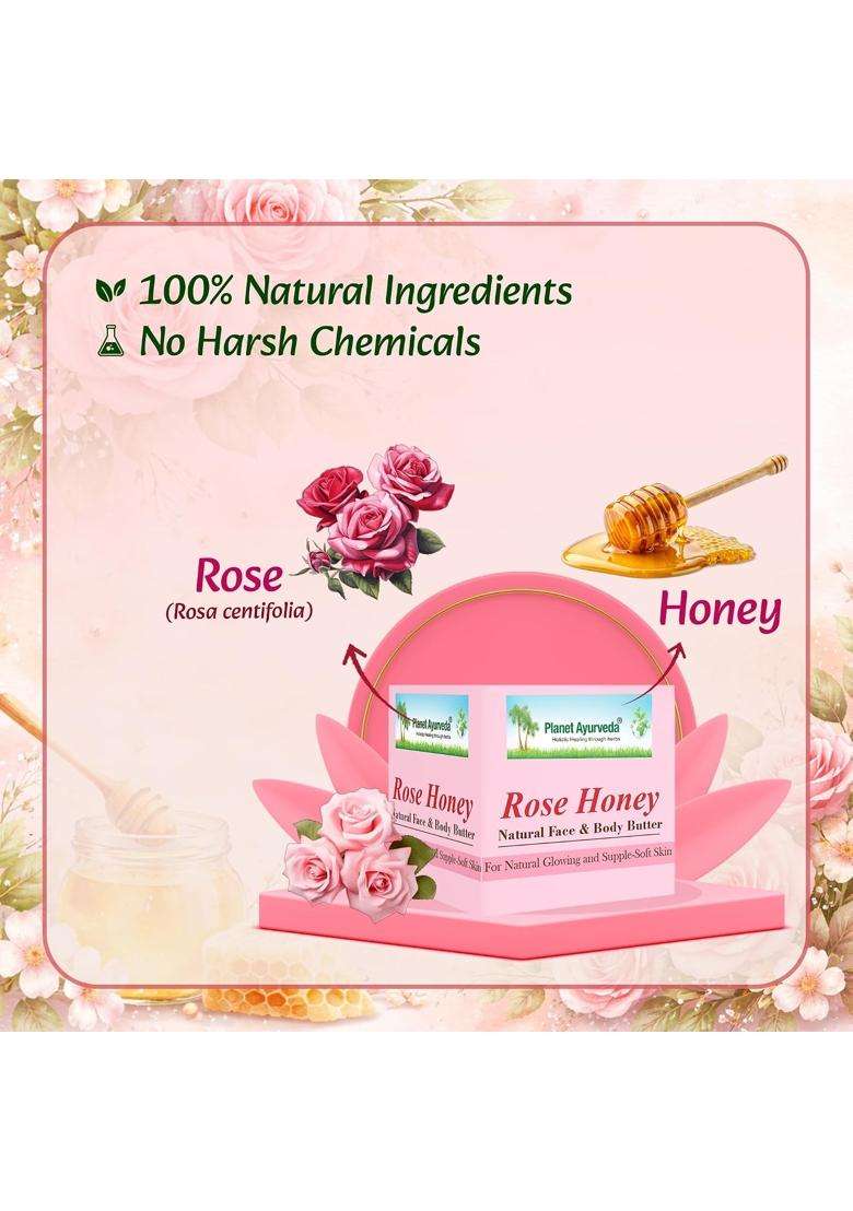 Planet Ayurveda Rose Honey Natural Face & Body Cream- 50 g,, Cream for Healthy Skin & Body | Authentic Traditional Formula - Indya